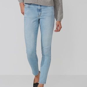 Frank +Oak Debbie High Waisted Skinny Jeans in Light Indigo